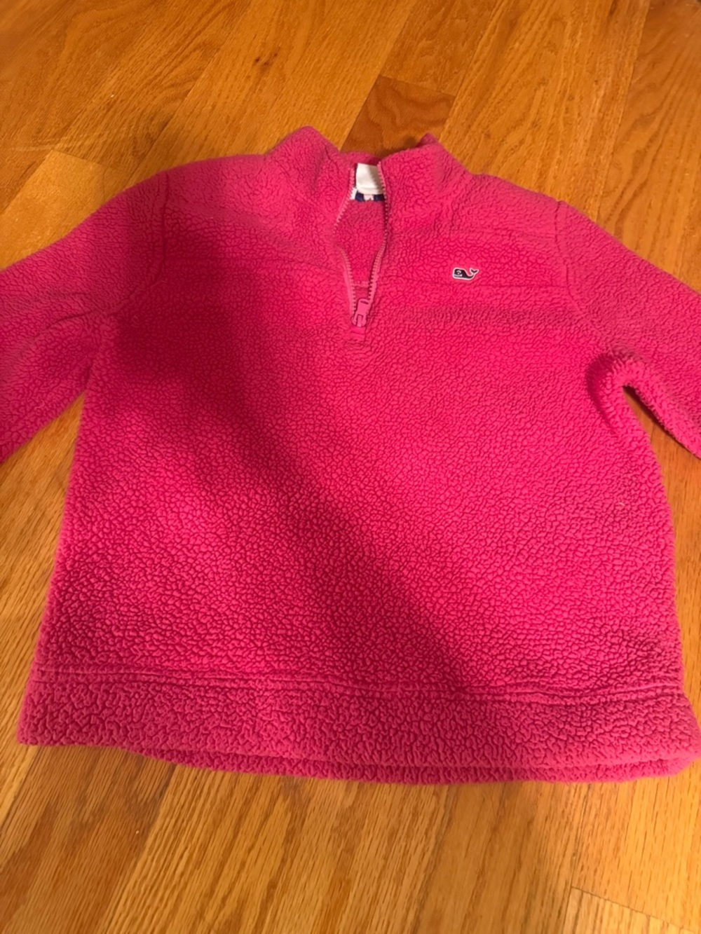 ☀️Vineyard Vines Girls' Hot Pink Sherpa Quarter-Zip Pullover